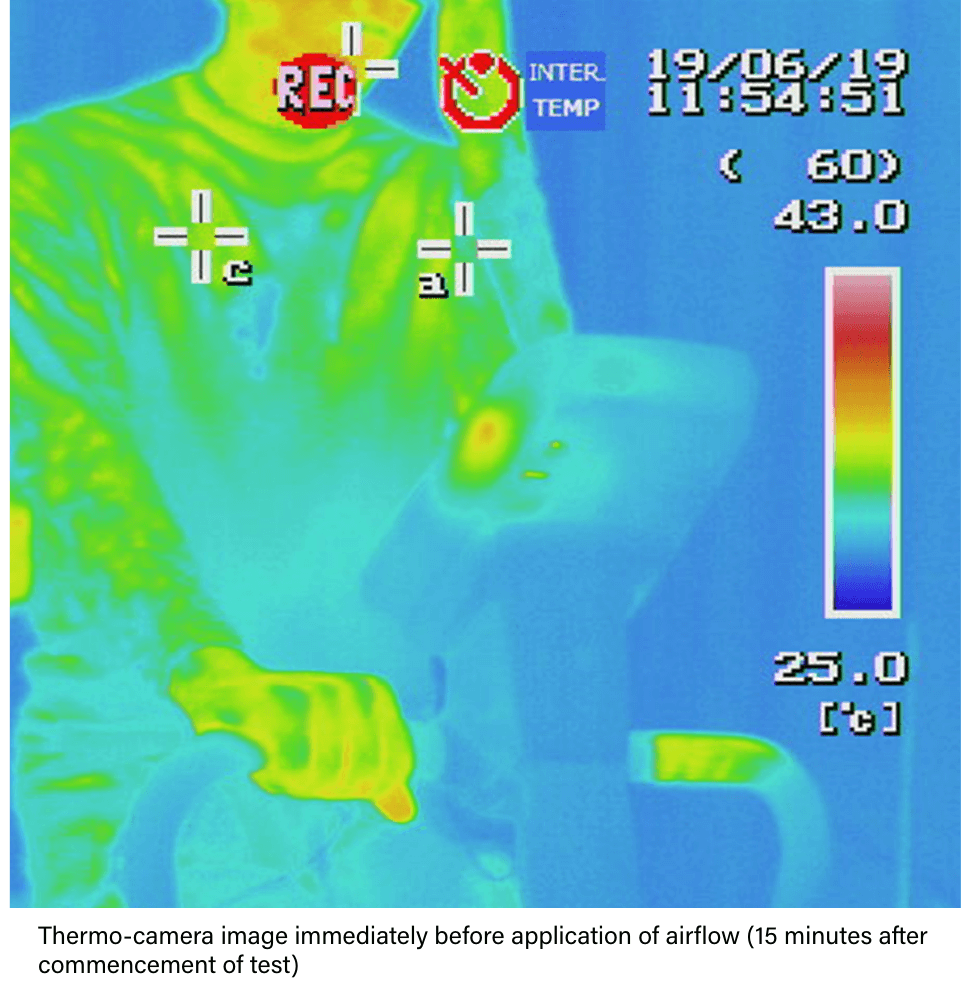 風を受ける前のサーモグラフィー